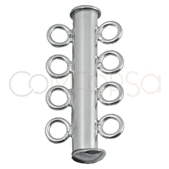 Sterling Silver 925 Tube Clasp 10 X 25 Mm for wholesale by COM FORSA SL
