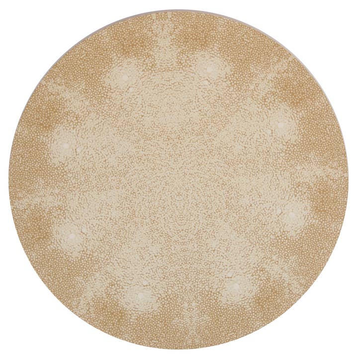 Set de napperon et dessous de verre en bois effet galuchat (sable) pour la vente par Tisch New York