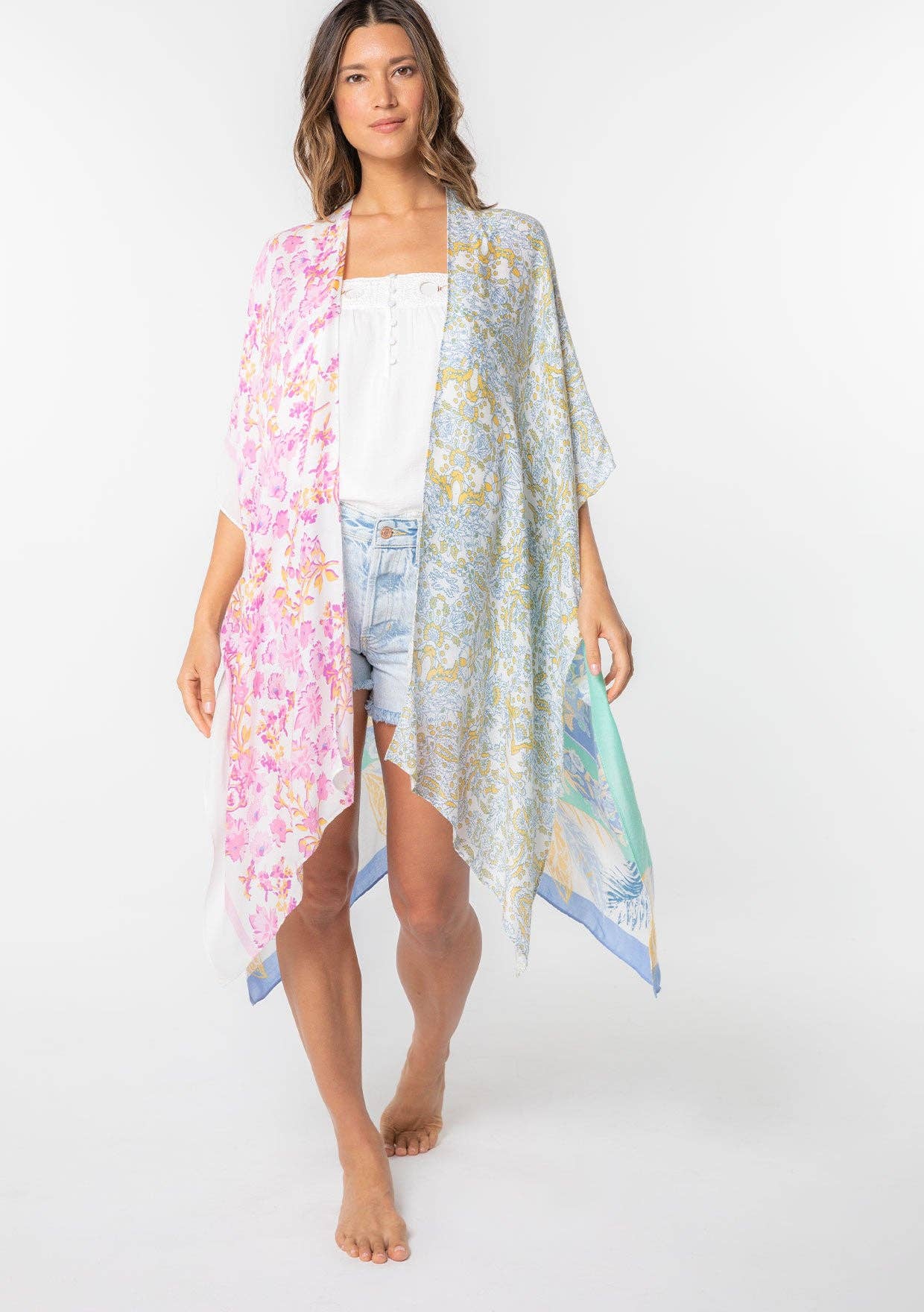 Lovestitch - Wholesale Kimono - Women's - Floral Multi Bohemian Open Front Kimono9