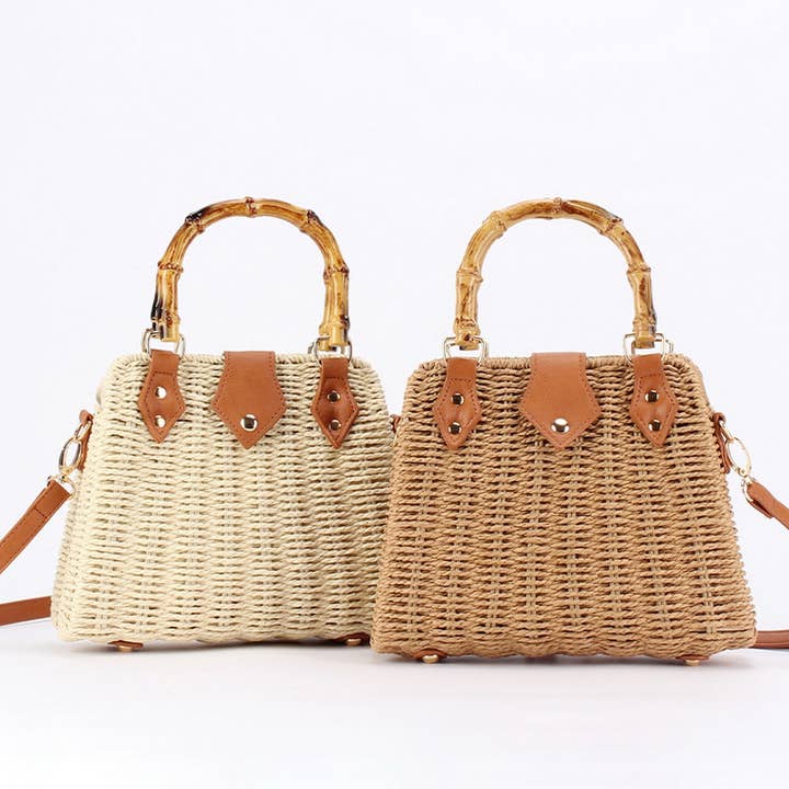 ACCITY - Wholesale Beach Bag - HIGH-END RETRO TEXTURED SHOULDER STRAW BAG_CWAB4694