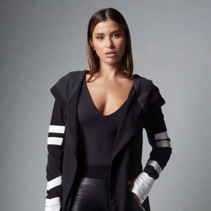 Maitri Traveler Jacket - Black/White (JLS) for wholesale by Blanc Noir