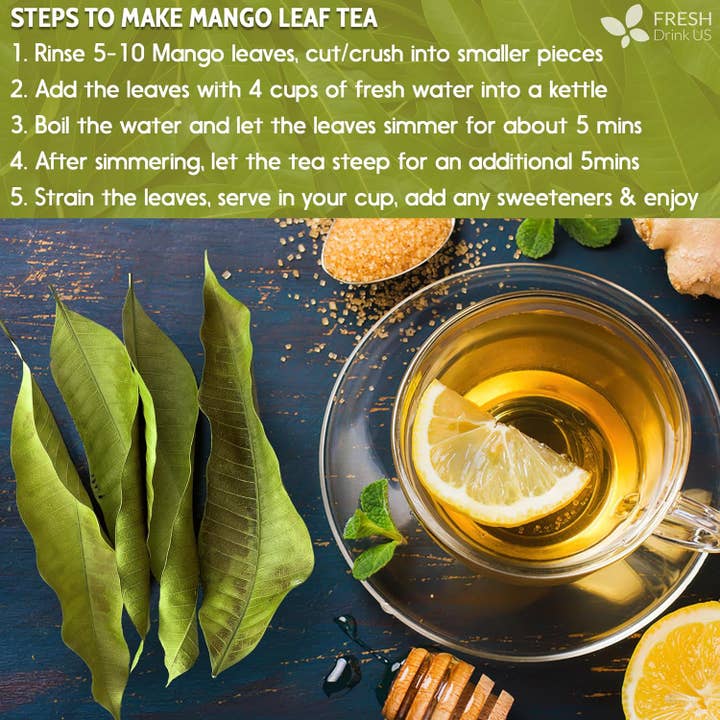 Naomi's Happy Place Shop - Wholesale Health/Detox Tea - Mango Leaf, Whole Dried Leaves, Tea Bags, Powder, 100% Natural & Pure from Mango Leaves. Mango Dried Leaves. Loose Leaf Mango Herbal Tea. Mango Leaf Tea. No Sugar, No Caffeine, No Gluten, Vegan.8
