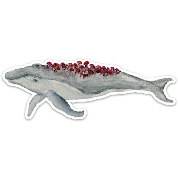 Mushroom Whale Vinyl Sticker for wholesale by Lionheart Canyon Studio