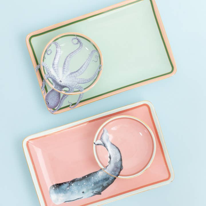 Yvonne Ellen - Wholesale Dinner Plate - Yvonne Ellen Sushi Plates with Dip Bowls (Set of 2)0