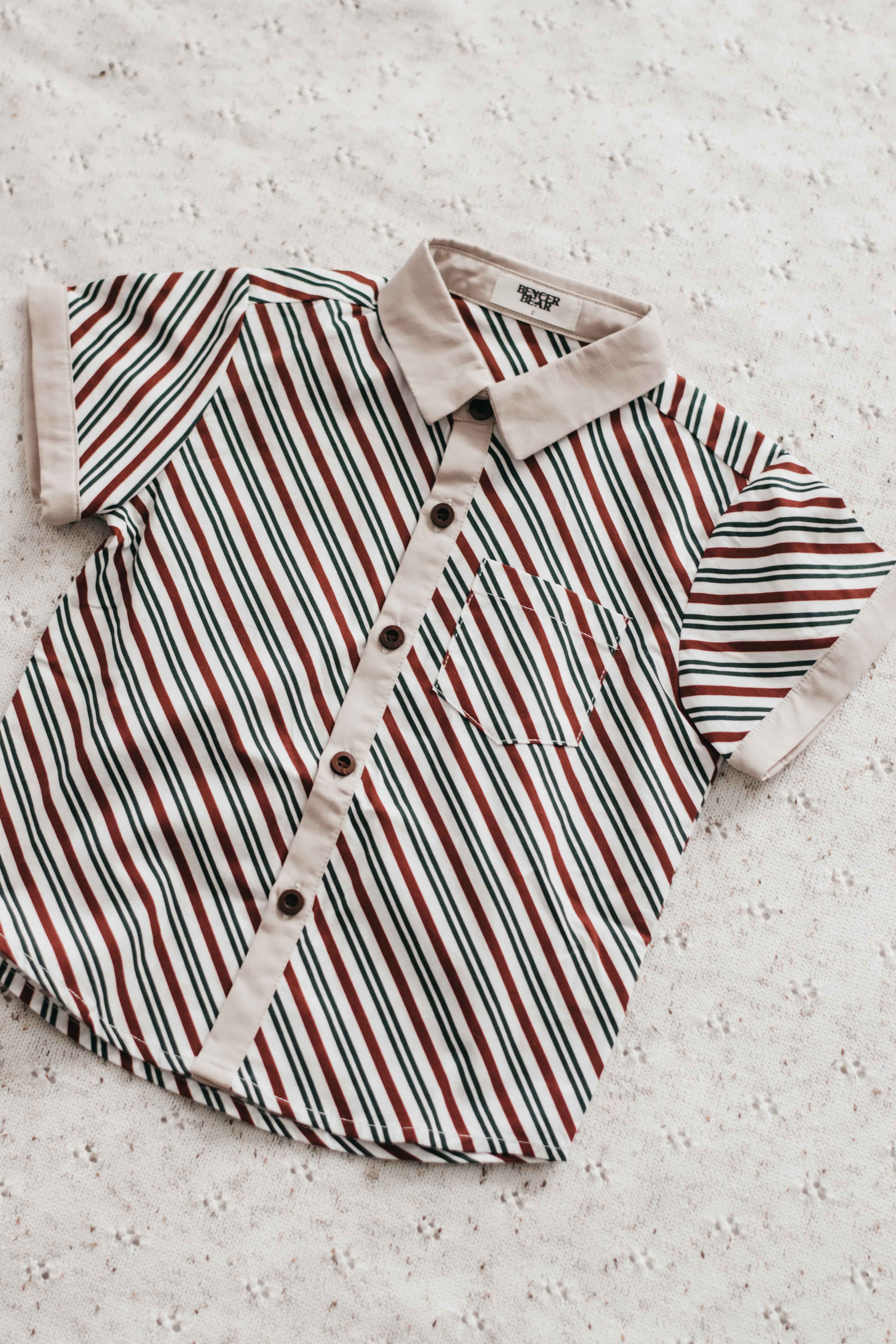 Bencer & Hazelnut - Wholesale Button Down Shirt - Kids - Kids Collared Shirt: Peppermint3