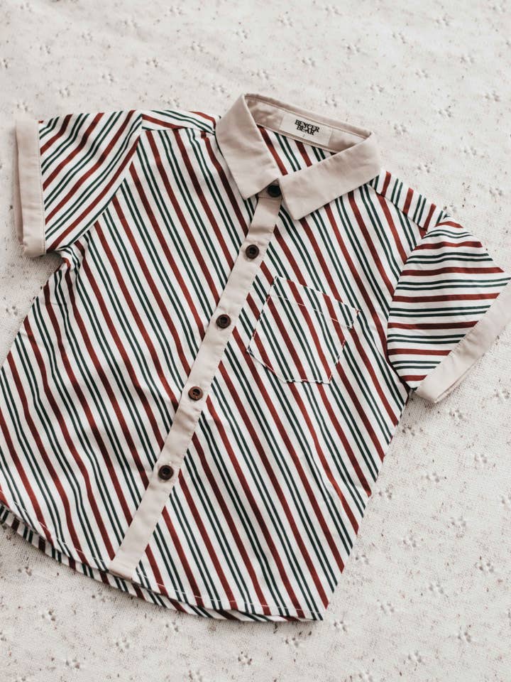 Bencer & Hazelnut - Wholesale Button Down Shirt - Kids - Kids Collared Shirt: Peppermint3