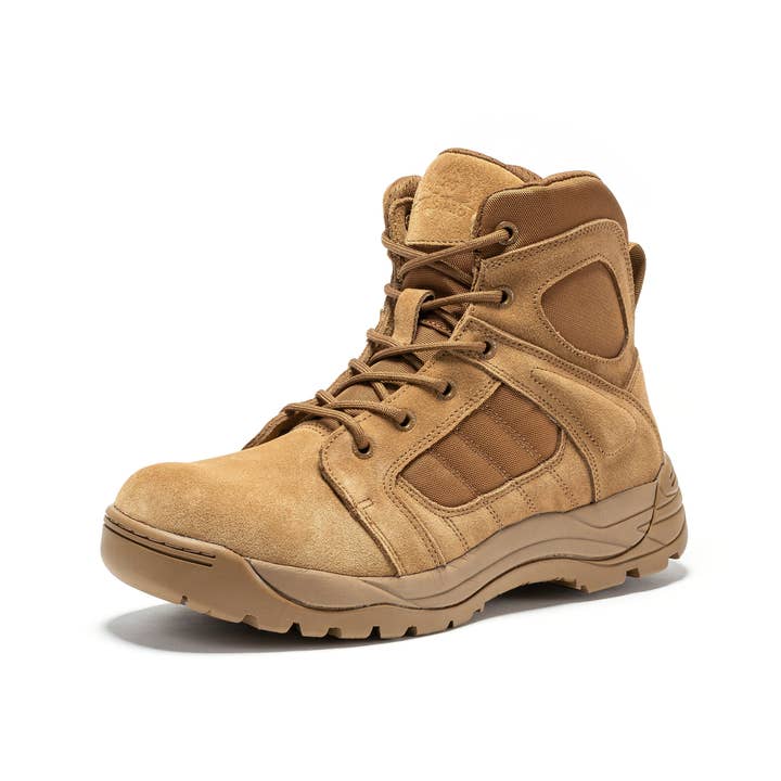 Botas Pro Coyote Men's 6 inch Side Zipper Rubber Sole Tactical Boots BMP111CT for wholesale by Rock Rooster Footwear