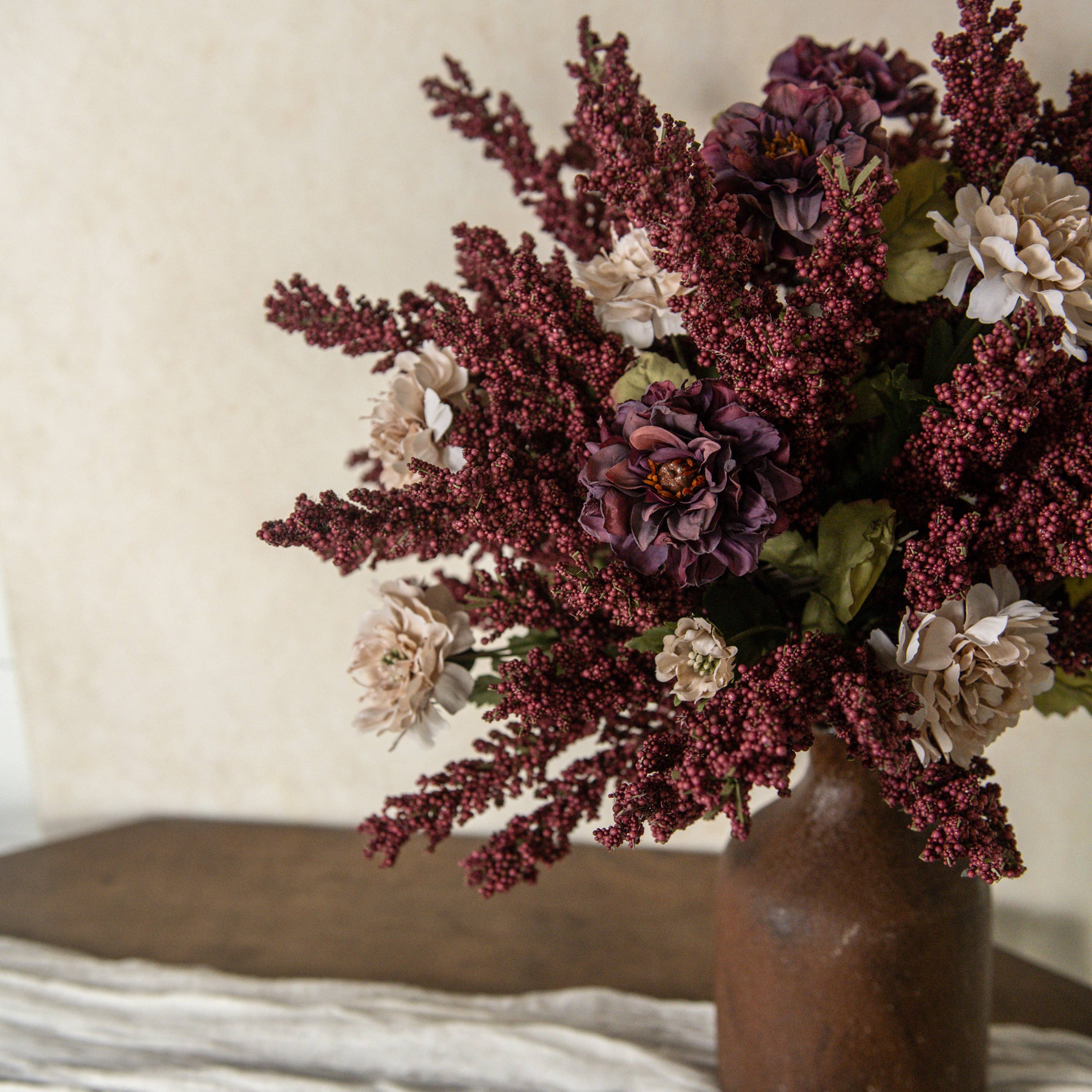 Ragon House - Wholesale Artificial Flowers - 25.5" AUTUMN CREAM SCABIOSA SPRAY4