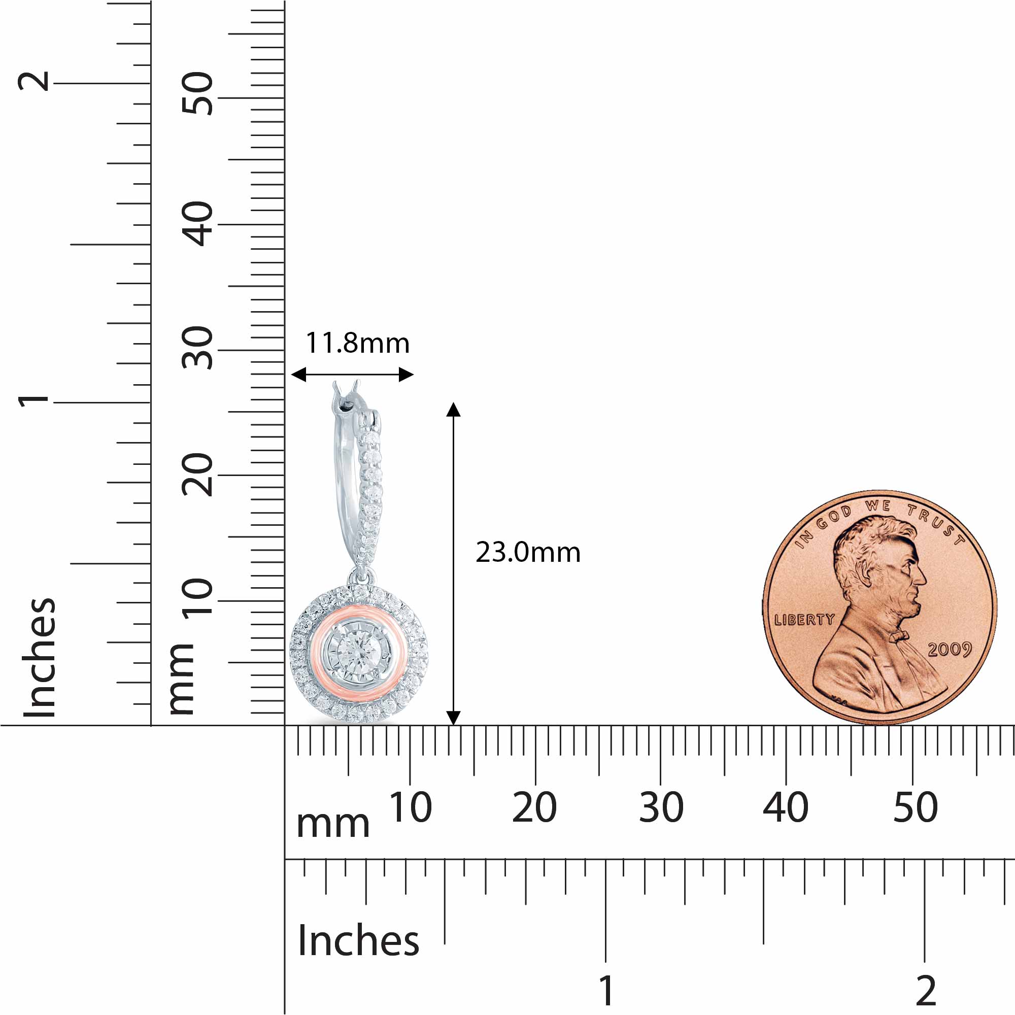 Fifth and Fine - Wholesale Jewelry Set - Set of 2 3/4CT TW Diamond Round Halo Fashion Pendant & Earri7