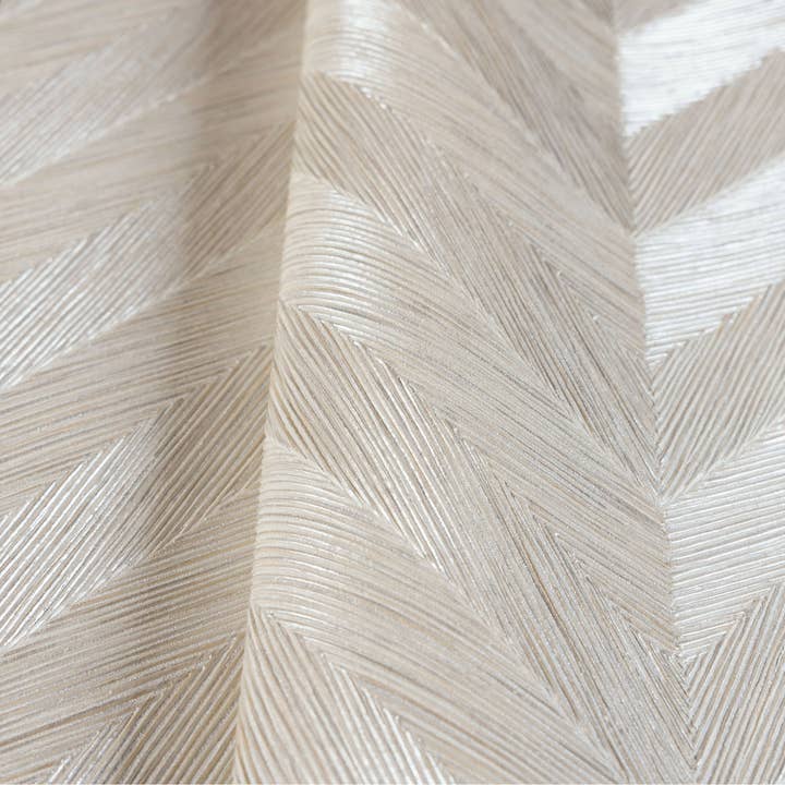 Walloro Luxury Embossed Wallpaper - Wholesale Wallpaper - Cream Shiny Chevron Wallpaper, Deep Embossed Luxury Shimmering Geometric Pattern Wall Paper