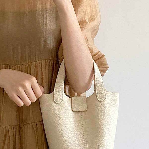 VividLux - Wholesale Tote Bag - Women's - Simple Casual Chic PU Solid Color 2 Pieces Bags Accessories2