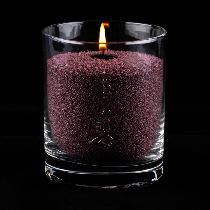 The Candledust - Wholesale Jar/Filled Candle - Dark Lilac Unscented Candle Sand 330g refill + 5 wicks 1