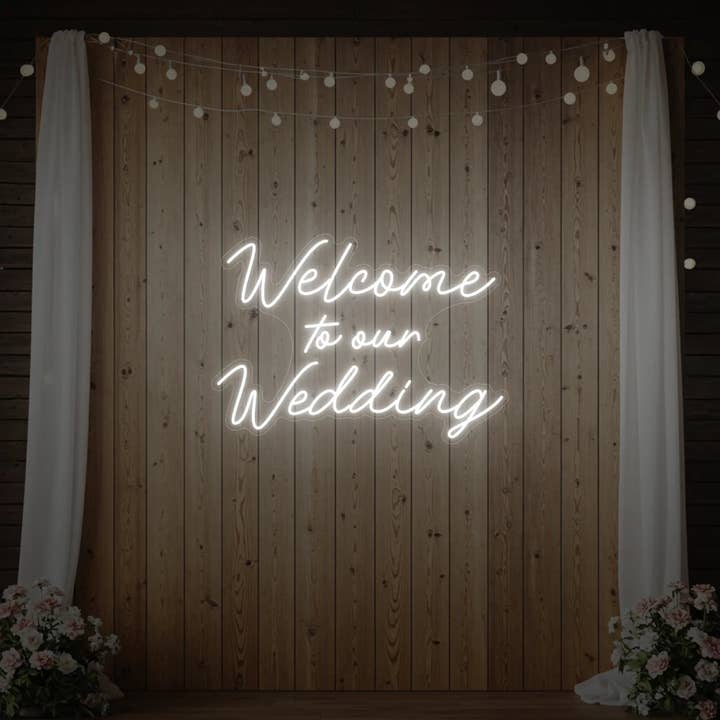 Bienvenue à Notre Mariage Néon pour la vente par Light Your Way