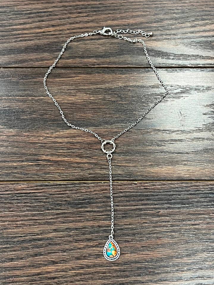 737108, 19" Drop Gemstone Y-Necklace for wholesale by ISAC Trading Inc