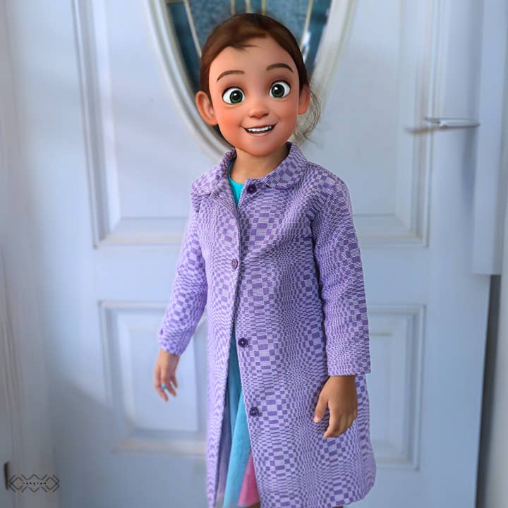 Lunita Kids' Purple Purple Yam Long Coat for wholesale by Elle Karayan