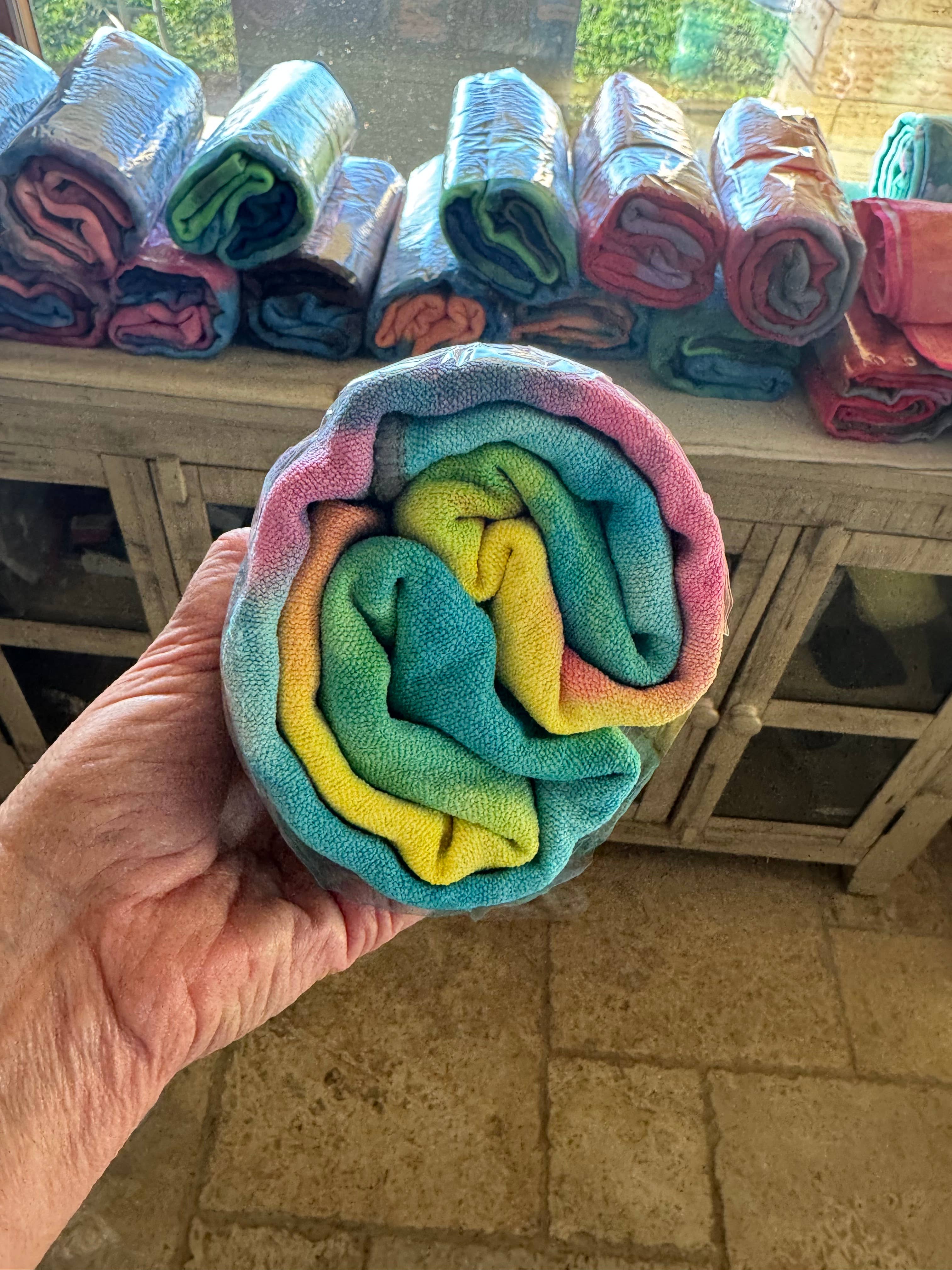 Inkarri Peace and Wellness - Vente Serviettes de yoga - Serviette de yoga antidérapante Tie-dye5