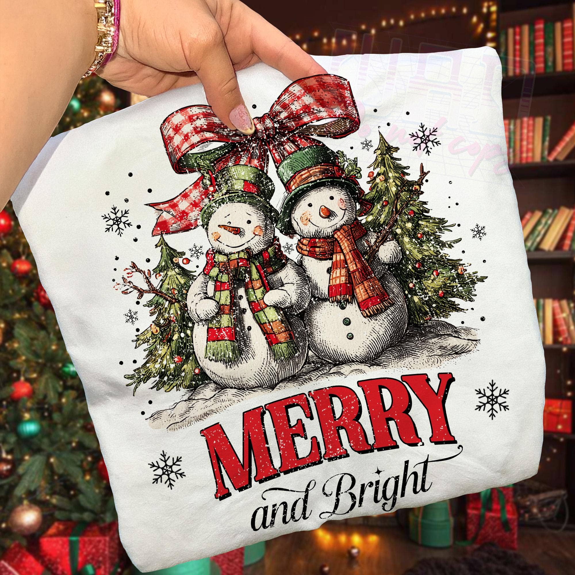 DLT Ecommerce - Wholesale T-Shirt (Graphic) - Women's - Coquette Merry and Bright Christmas Tee, Preppy Xmas Sweater1