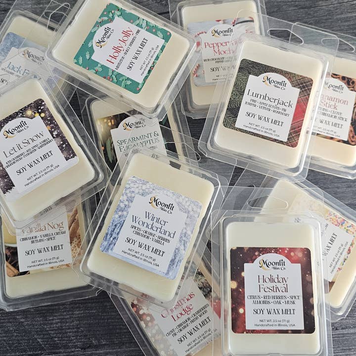 Winter & Holiday Collection Soy Wax Melts • Non-Toxic for wholesale by Moonlit Wax Co