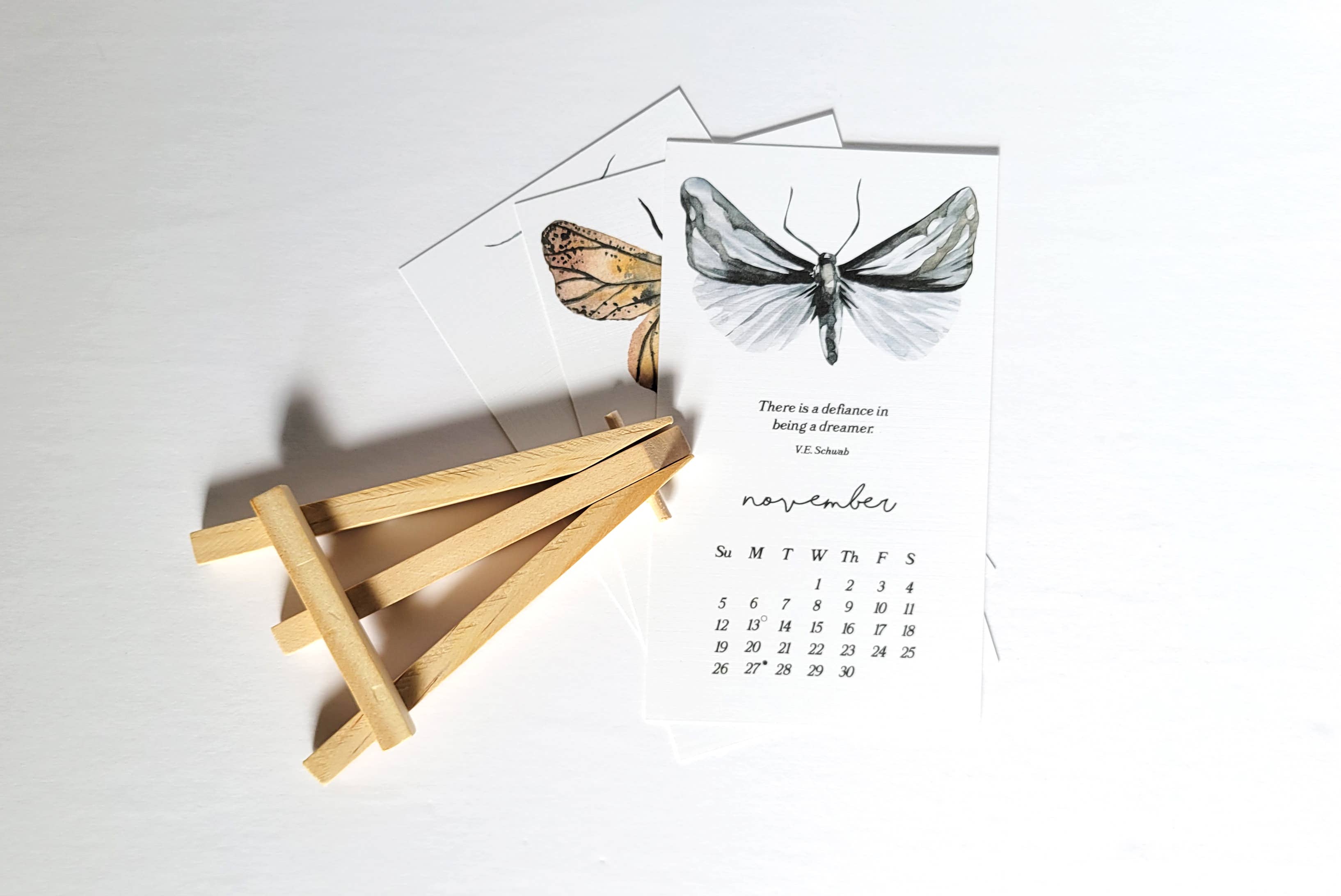 Lucky Dog Design Co. - Wholesale Calendar - Moths & Dreamy Book Quotes 2026 Desk Calendar5