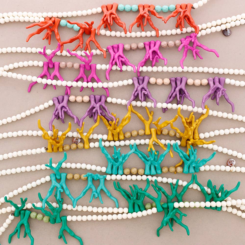 Sonata - Venta al por mayor Collares de cuentas/perlas - Collar Largo Bolas Corales Resina5