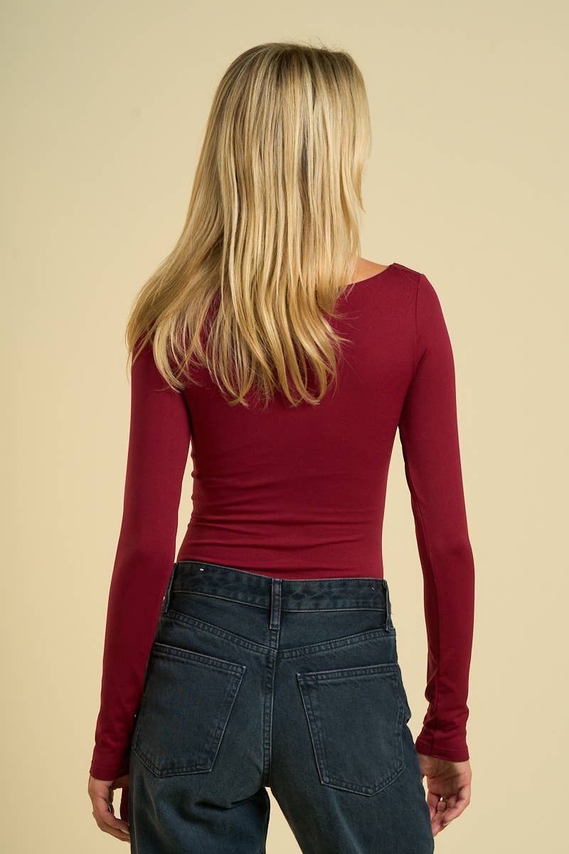 ANWND - Wholesale Bodysuit - Women's - 53718 - SQUARE NECK LONG SLEEVES SEAMLESS BODYSUIT 22