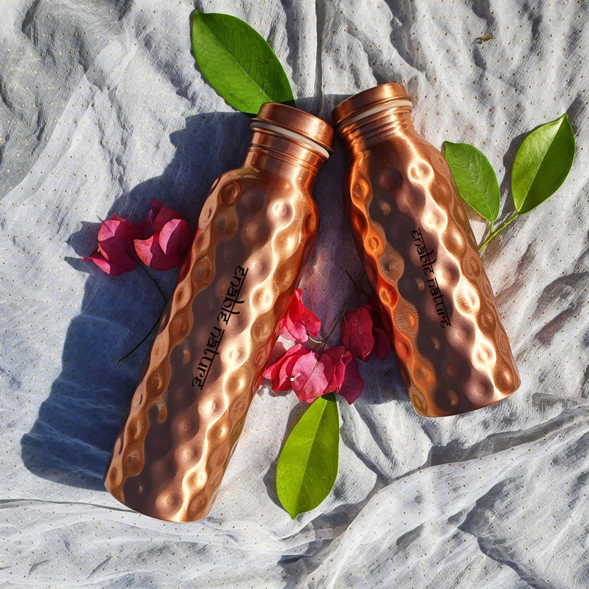 Enable Nature - Wholesale Water Bottle - Pure Copper Bottle Diamond Pattern4