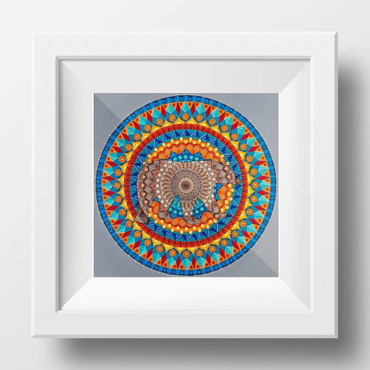 Åh Hej, Björn! - Bear Mandala - Archival Giclee Paper Print - för wholesale av Stirling Studios
