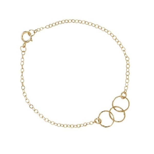 Ofina Jewelry - Wholesale Link & Chain Bracelet - Tiny Triple Diamond Cut Circles Bracelet0