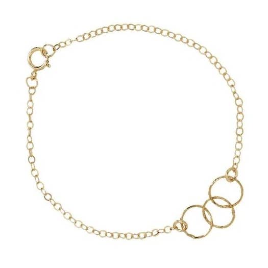 Ofina Jewelry - Wholesale Link & Chain Bracelet - Tiny Triple Diamond Cut Circles Bracelet