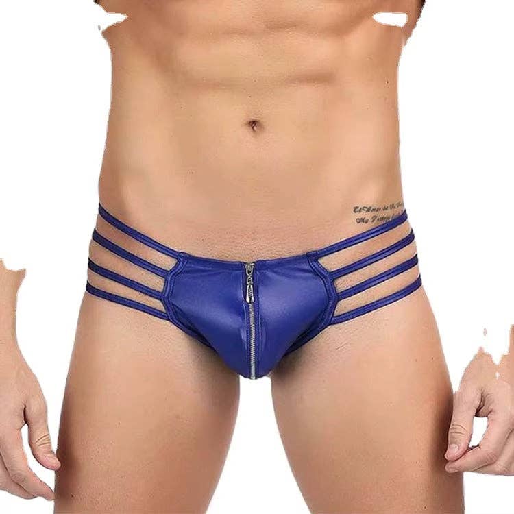 VIGOR - Wholesale Underwear - Men's - Men'S Zipper Open Front Jockstrap Thongs See-Through Underwear Hollow Out Low Rise G-Strings Briefs (MOQ 10 Pcs)3