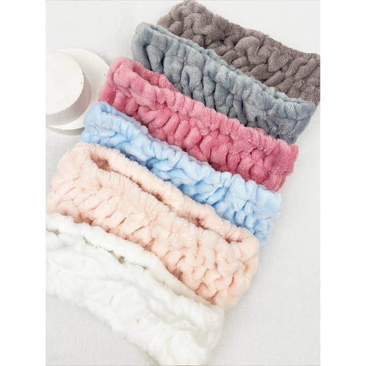 MIX COLOR Soft Tone Face Wash Headband for wholesale on Faire
