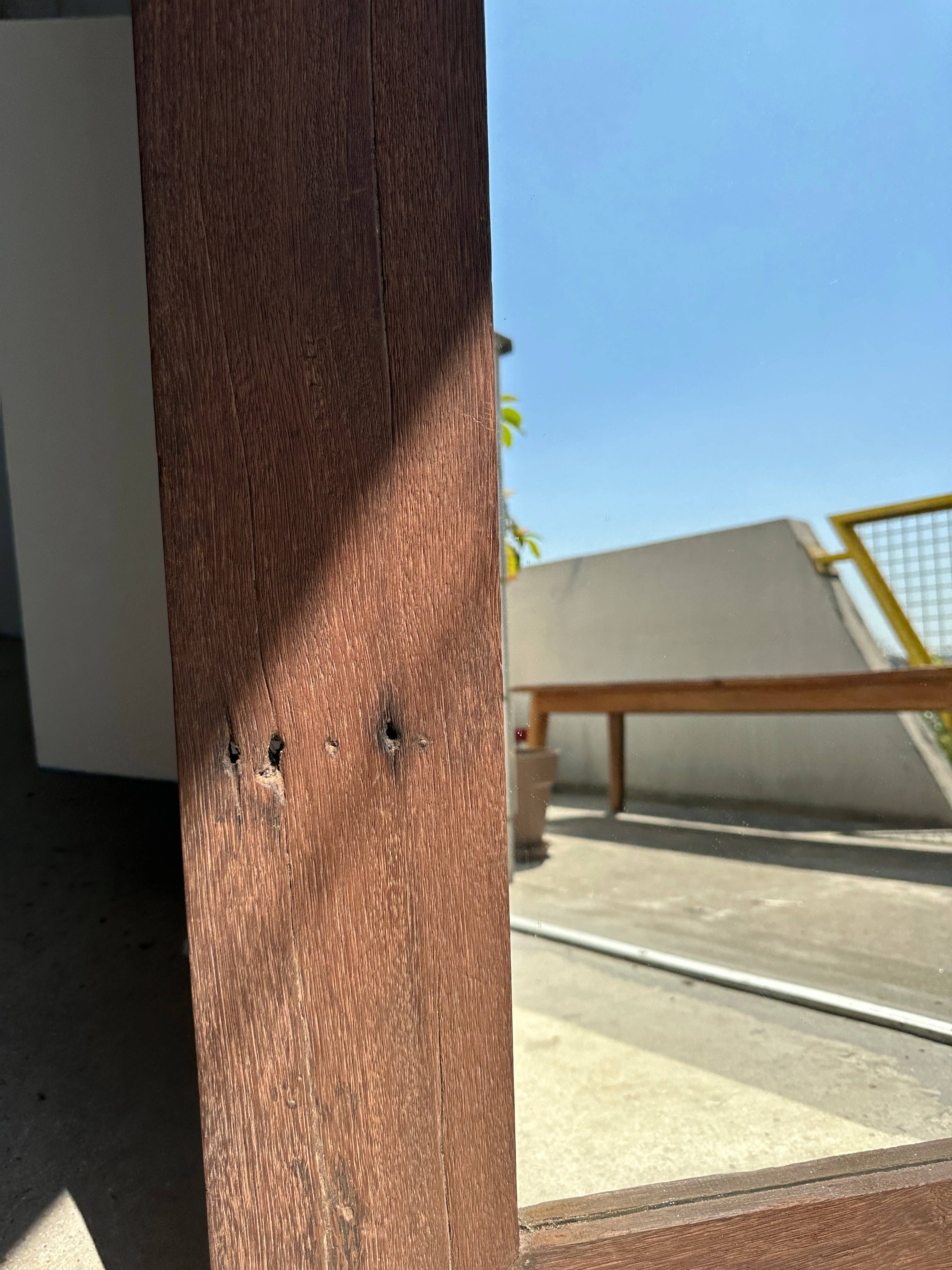 Office Objets - Wholesale Wall Mirror - Mirror with exotic brutalist old iron wood frame H:139cm63