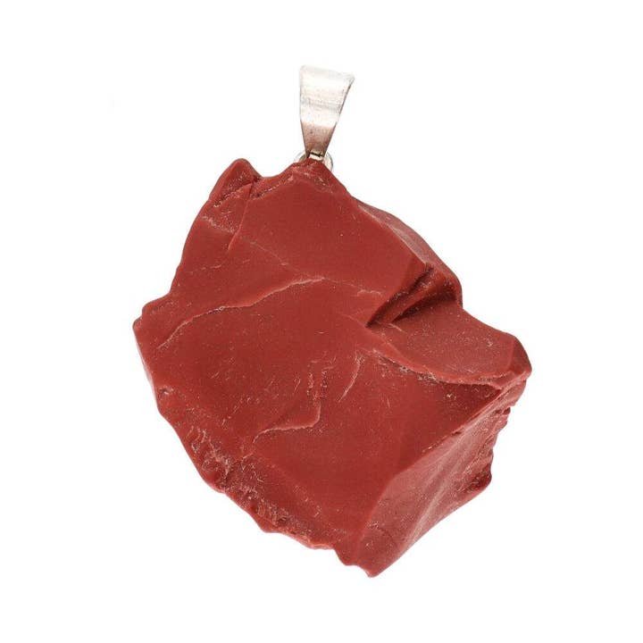 Raw Red Jasper Pendant in Silver Plating for wholesale by Vives de la Cortada S.L
