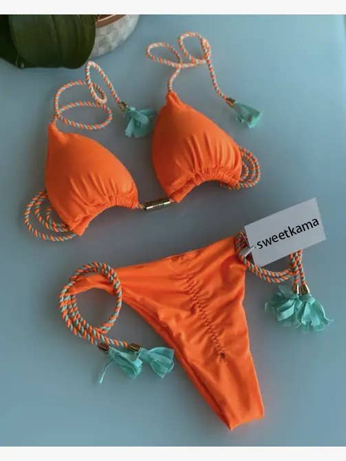 Sweetkama - Wholesale Two Piece Swimsuit - Women's - 2-Piece Color Block Bikini Set Swimsuit 1