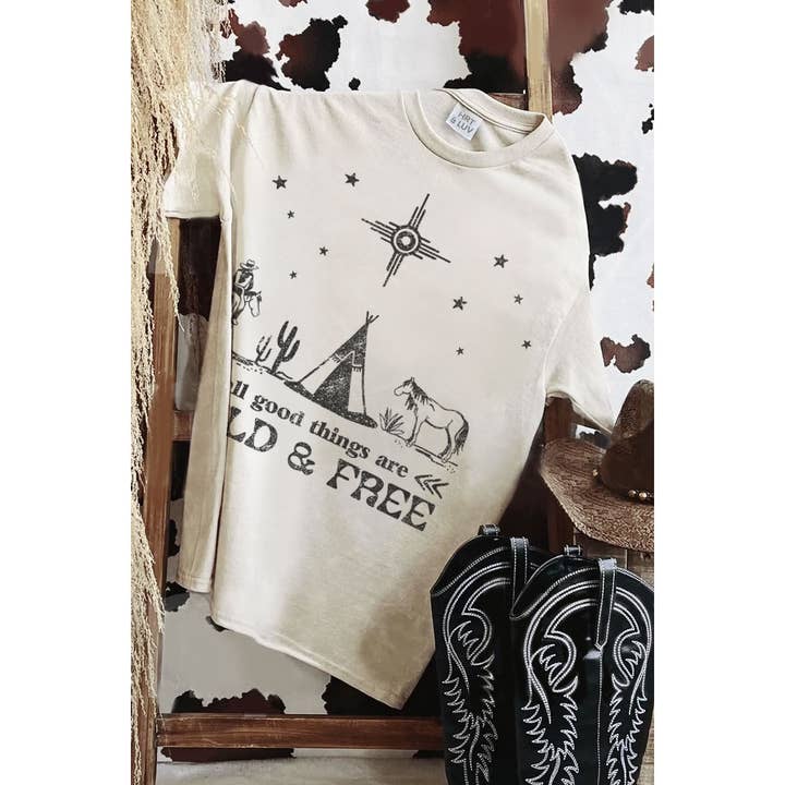 ALLE GODE TING ER VILDE OG FRI MINERAL GRAFISK T-SHIRT for engroshandel hos HRTandLUV