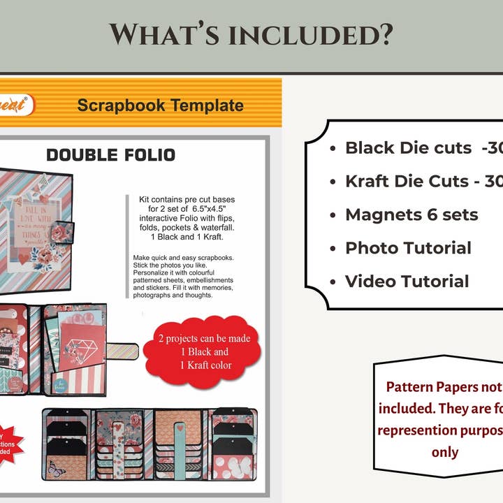 CrafTreat - Wholesale Scrapbook - CrafTreat Double Folio DIY Scrapbook Blanks 2 - Black, Kraft1