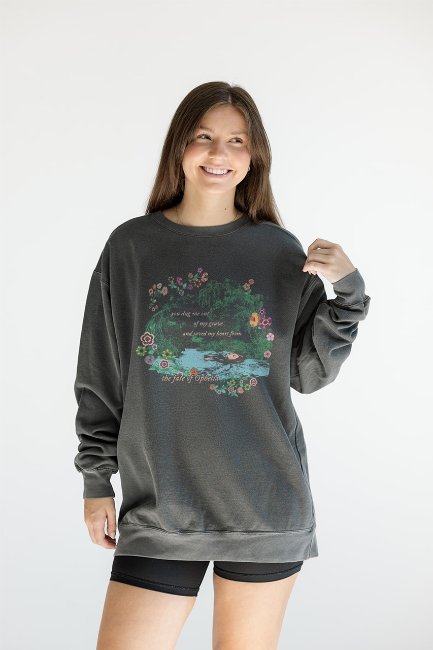 Girl Tribe Co - Wholesale Graphic Sweatshirt - Women's - Fate of Ophelia Sweatshirt in Pepper1