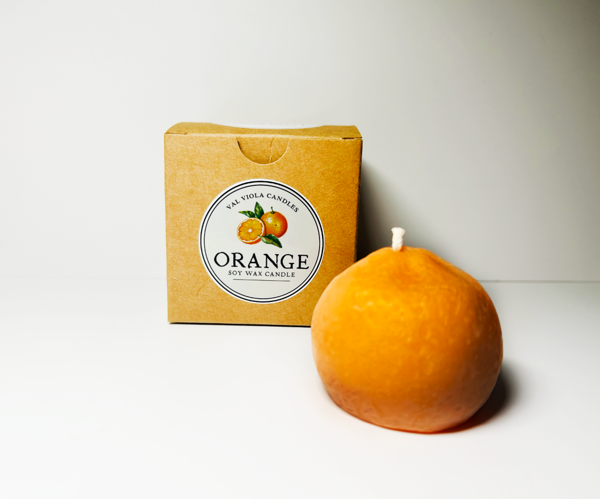 Val Viola Candles - Wholesale Novelty Candle - Orange  Pillar Candle6