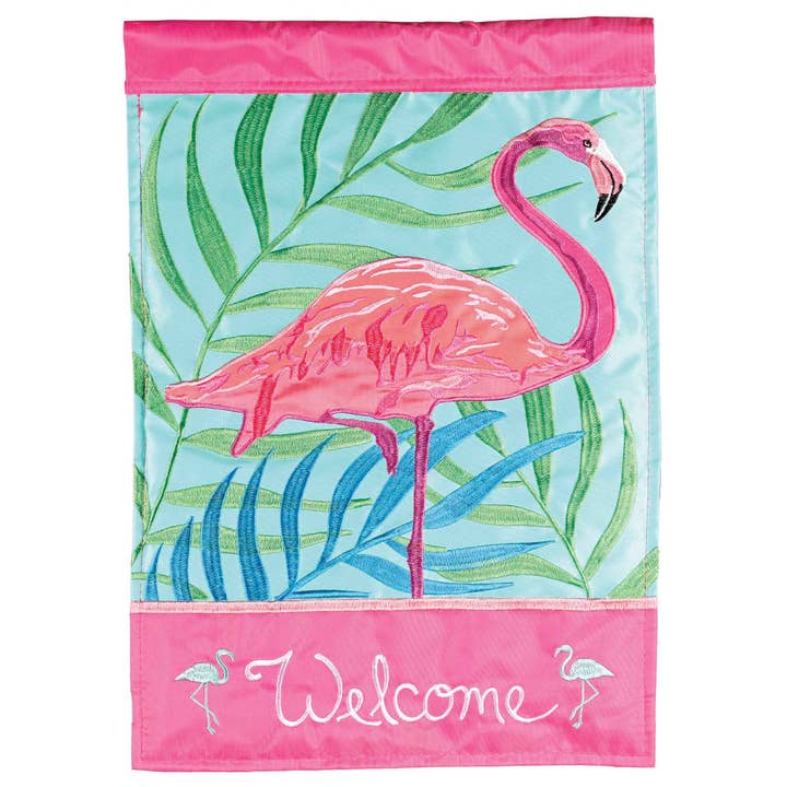 Flag Welcome Flamingo 13x18 for wholesale by Magnolia