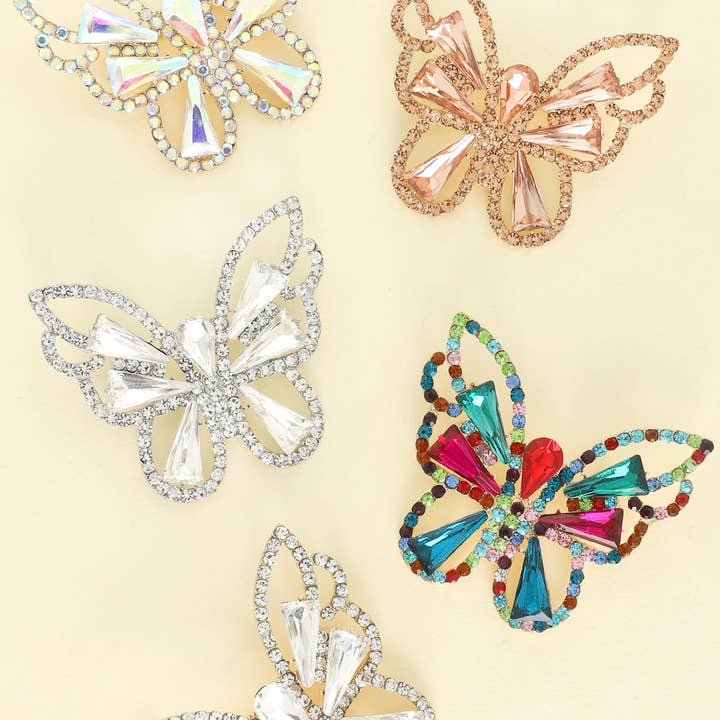 SP Sophia Collection - Wholesale Brooch - Vintage Crystal Gemstone Butterfly Brooch Pin