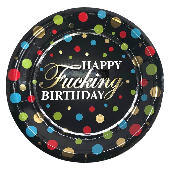 Little Genie Productions - Wholesale Disposable plate - Happy Fucking Birthday Plates