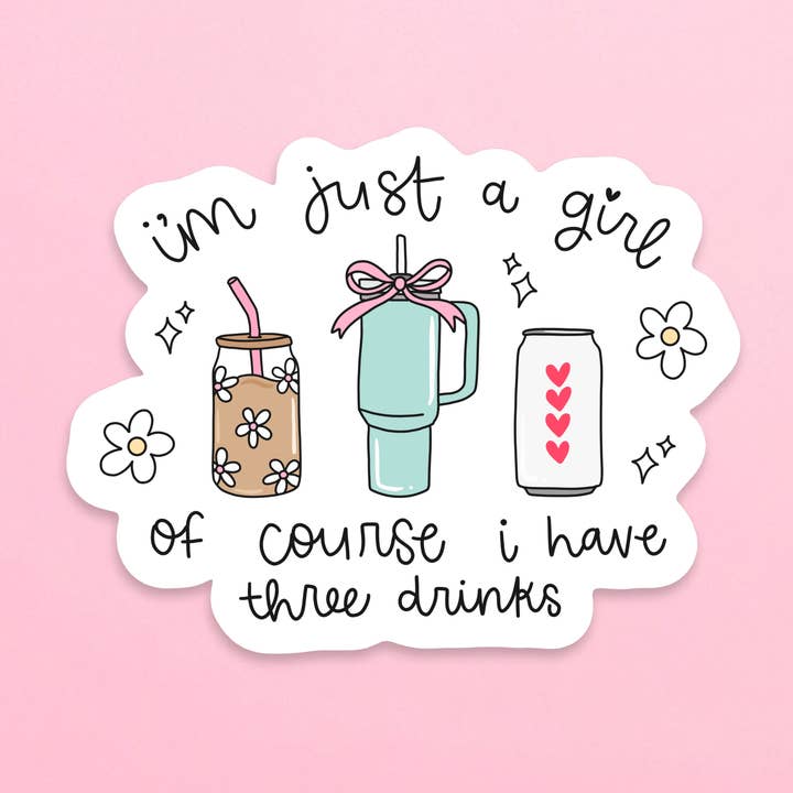 I'm Just A Girl Water Resistant Sticker for wholesale by The Sunday Disco