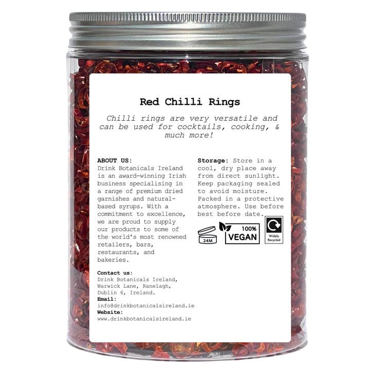 Drink Botanicals Ireland - Wholesale Dried Spice - Red Chilli Rings4