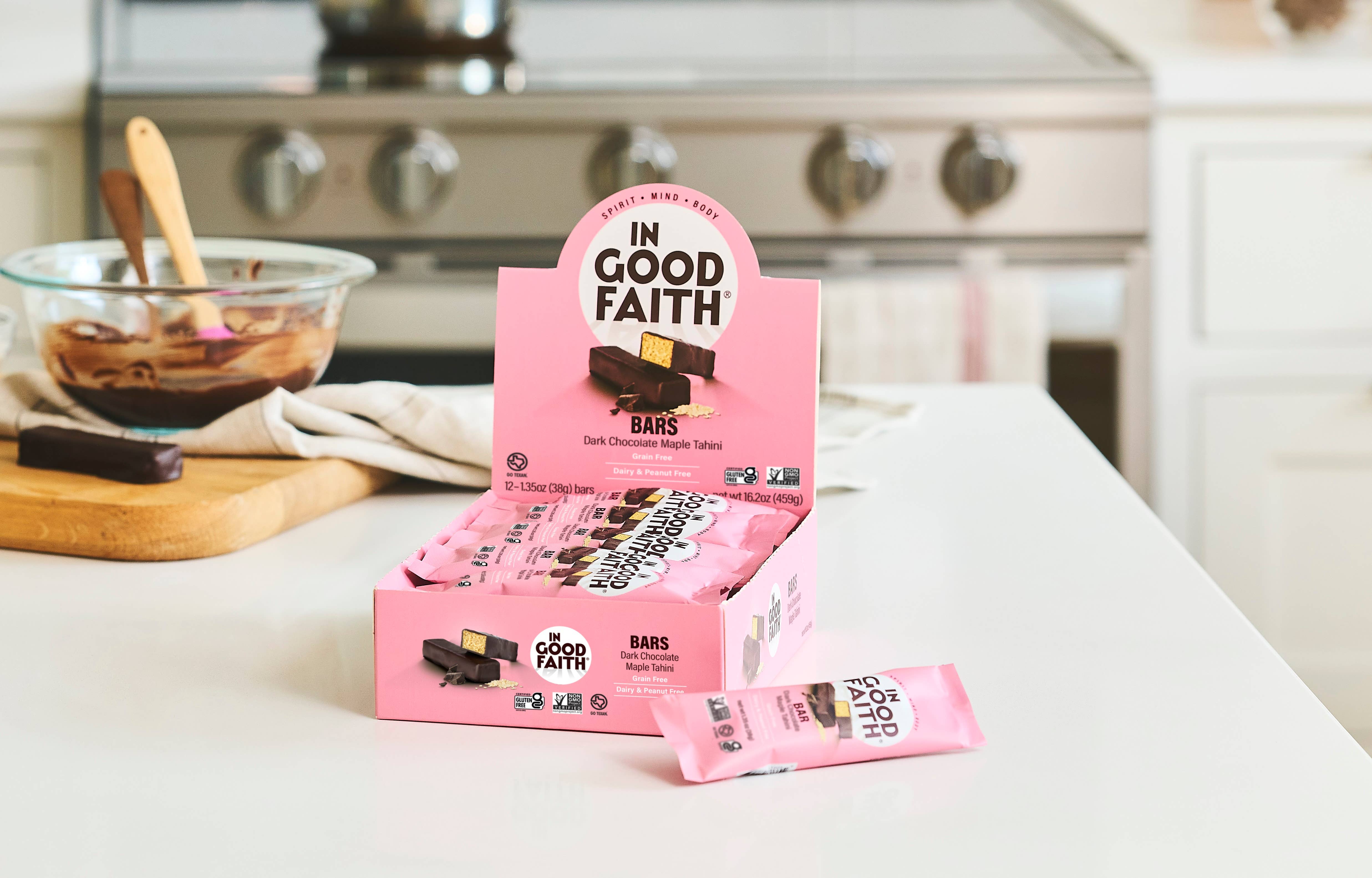 In Good Faith - Wholesale Chocolate Bar - Dark Chocolate Maple Tahini Bars 2