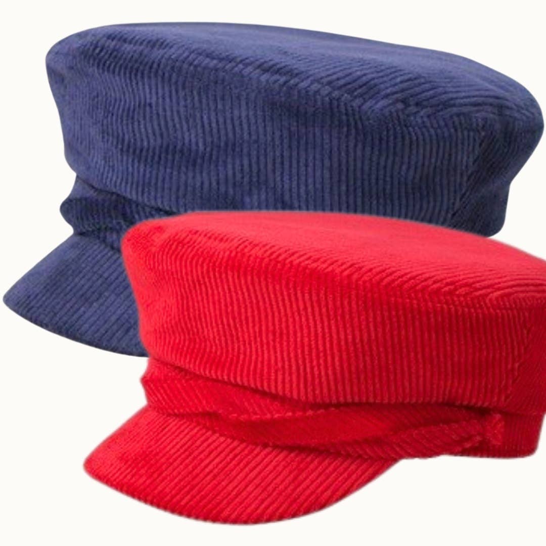 Olive & Pique – wholesale Baseball cap – Unisex – Corduroy Greek Fisherman Hat in Cherry Red or Navy6