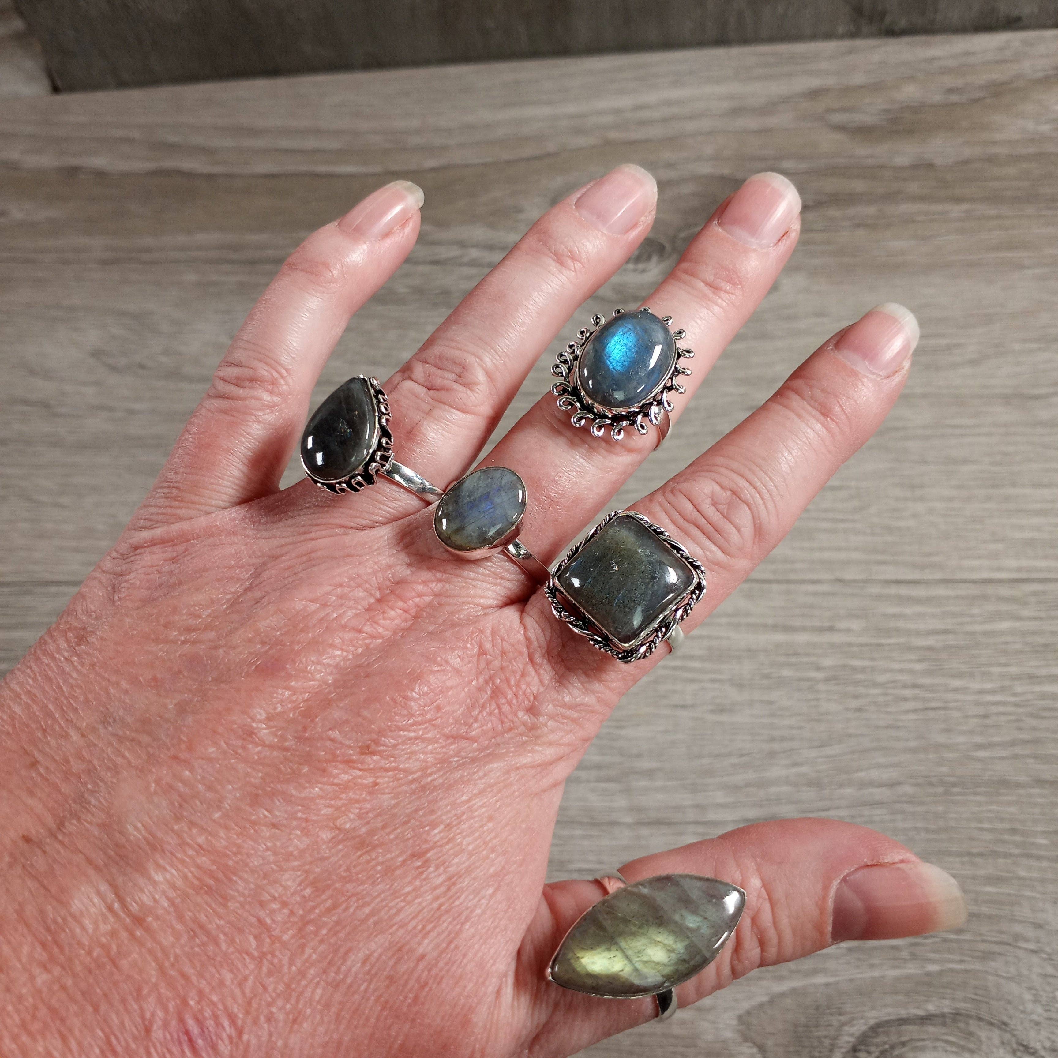 Keystone Crystals - Wholesale Cocktail/Statement Ring - Assorted Gemstone Rings in Pot Metal – Mixed Sizes13