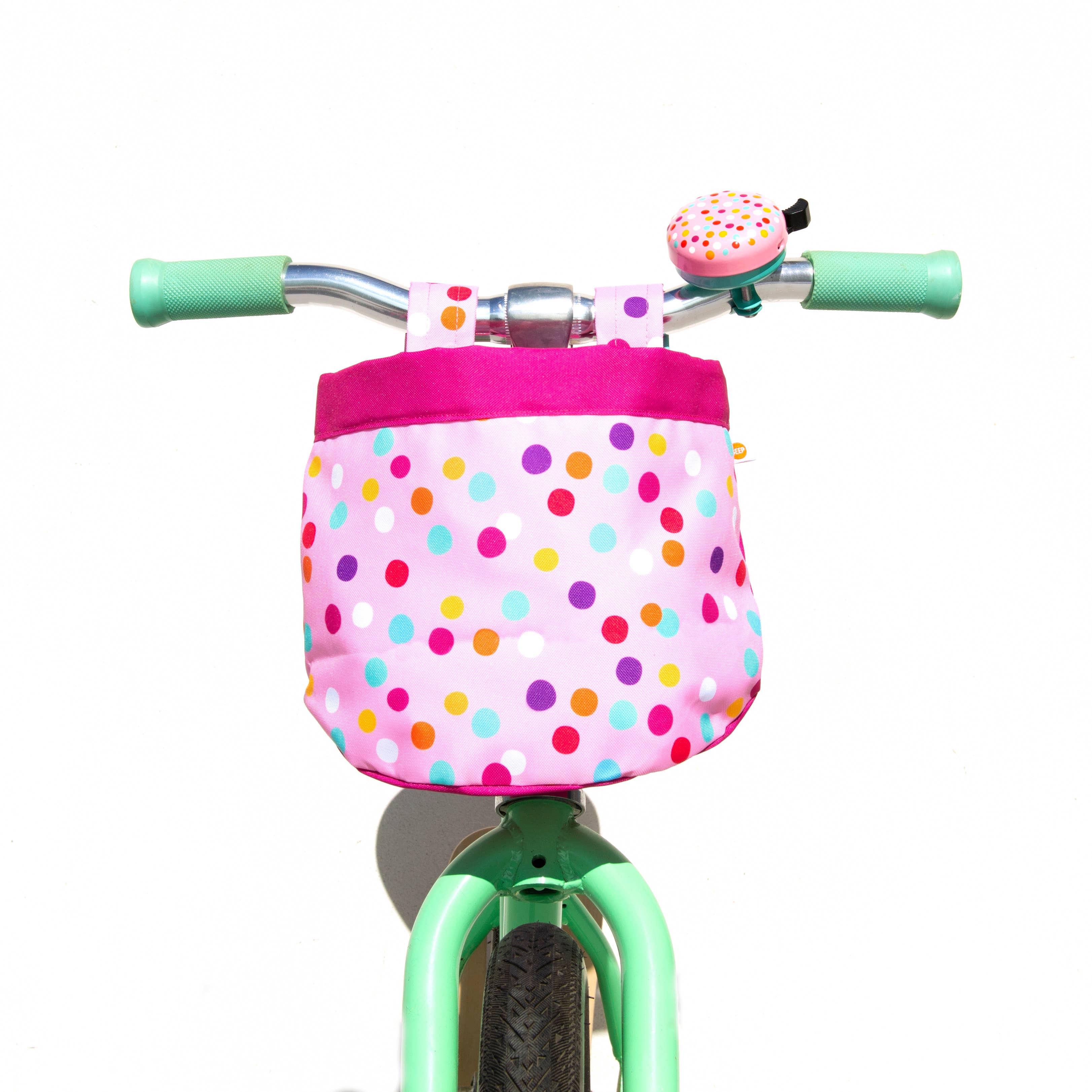 Beep - Vente Panier – enfant et bébé - Panier avant en toile pour vélo et trottinette à confettis