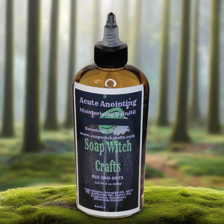 Acute Anointing Moisturizing Hair Oil - Spearmint Eucalyptus for wholesale by Soap Witch Crafts