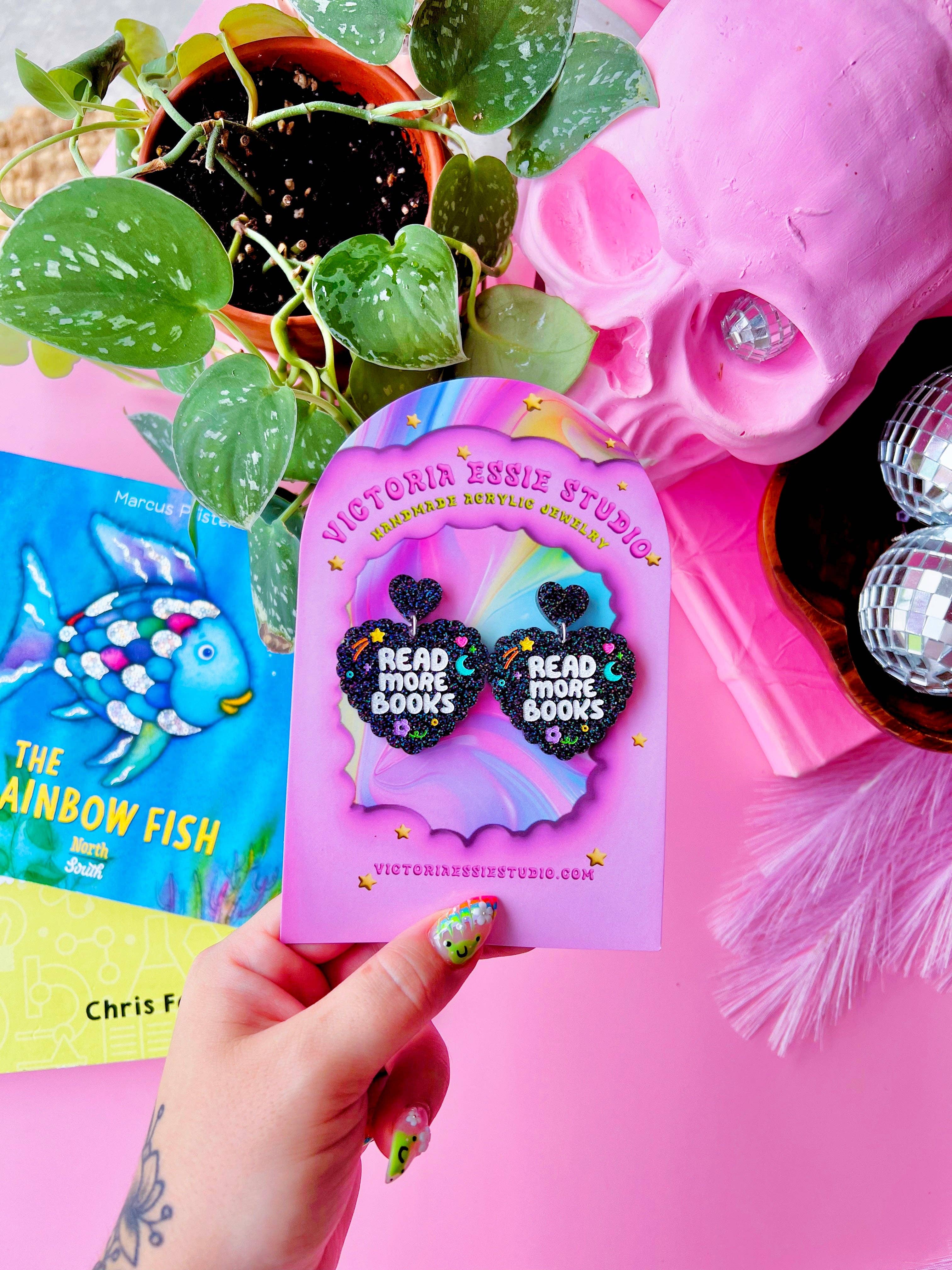 Victoria Essie Studio – wholesale Dangle earrings – Read More Books Earrings1