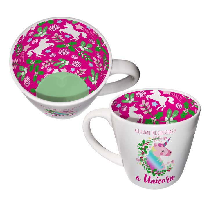 Unicorn Christmas - Inside Out Mug for wholesale by Nibble Distributors Ltd